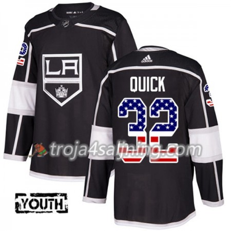 Los Angeles Kings tröja Jonathan Quick 32 Adidas 2017-2018 Svart USA Flag Fashion Authentic - NHL Tröjor Herr